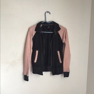 Pink and black zip up jacket